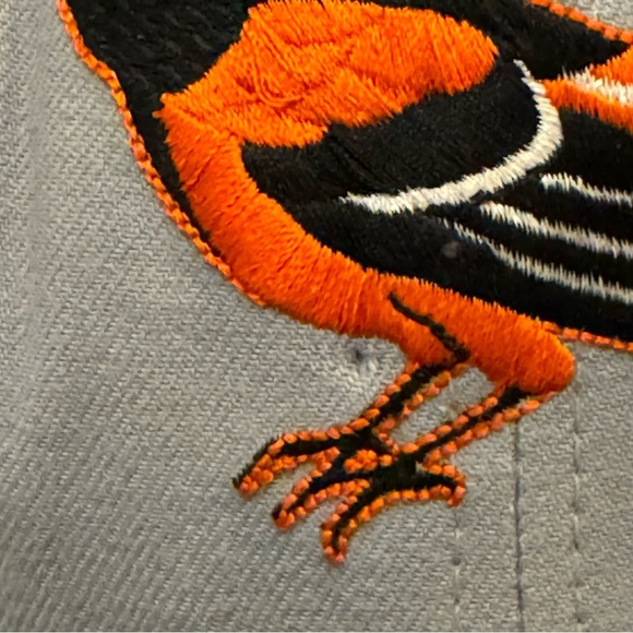 Vintage Baltimore Orioles New Era Pro Model 5950 Fitted Hat Gray USA Made 7 1/2 - Picture 2 of 12
